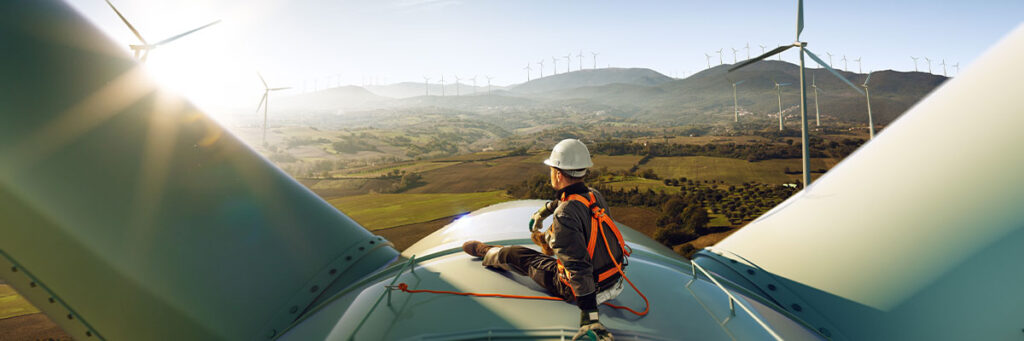 Engineer on wind turbine